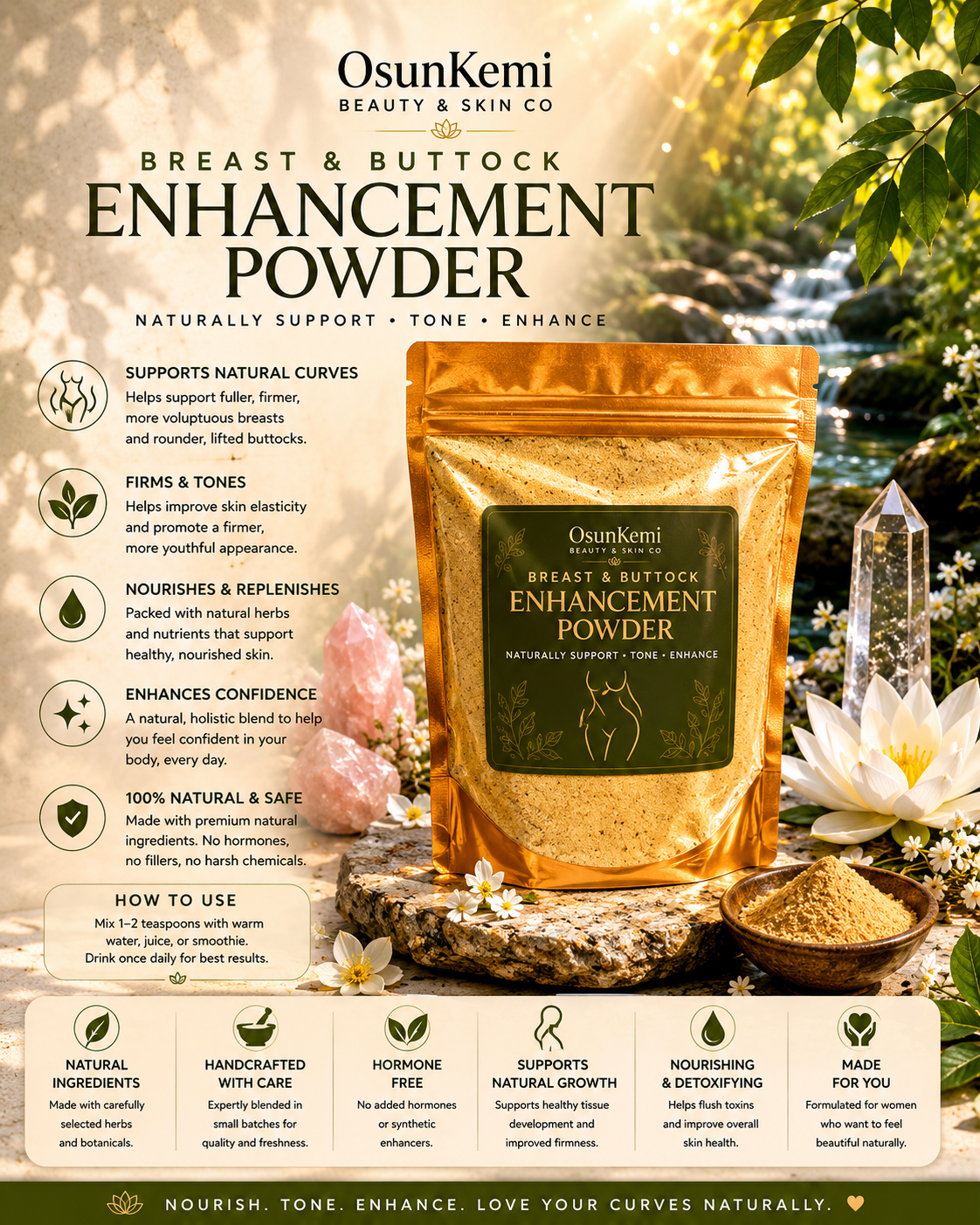 Enhancement Powder for Breast and Buttocks