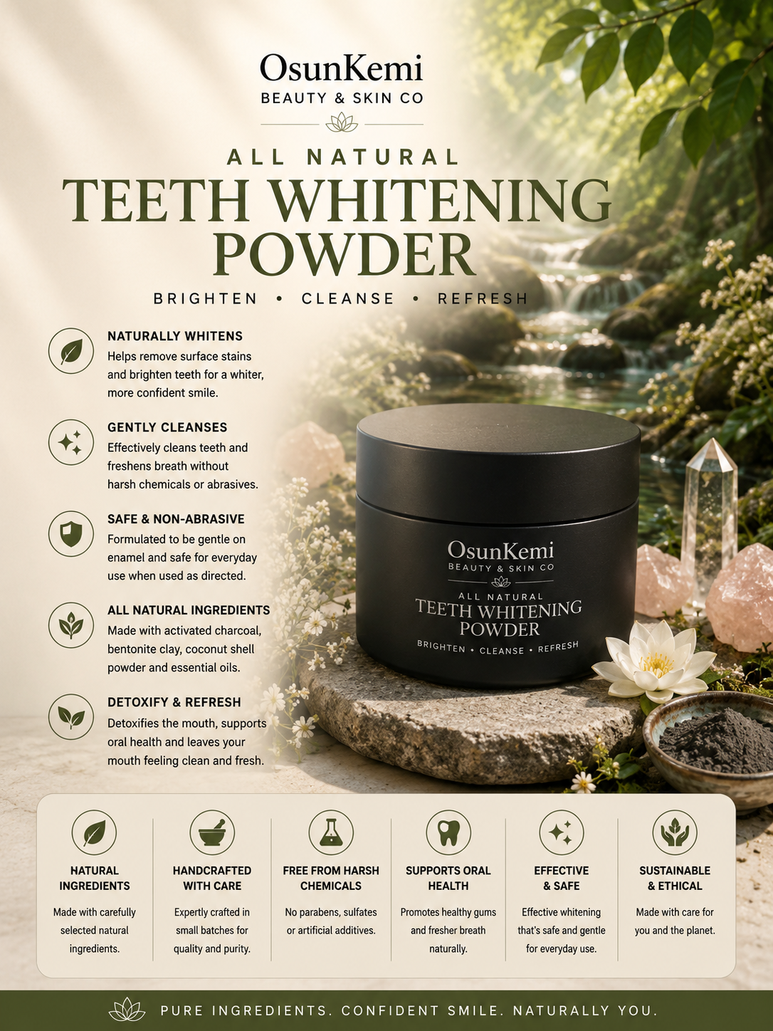 All Natural Teeth Whitening Powder